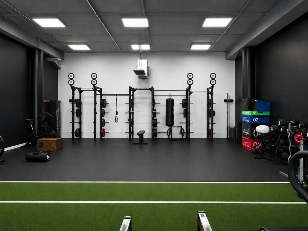 Compound Gym rig and free weights studio