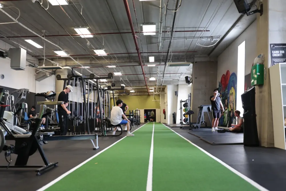 Members training alongside the Compound Gym turf sprint lane