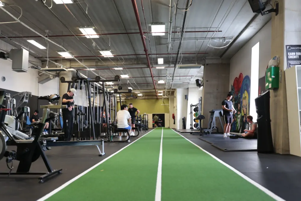Members training and talking across the Compound Gym floor